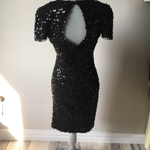 David Rose Sequin Black Dress - Picture 3 of 9